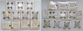 REPUBBLICA. Varianti. Lotto 7 monete: 5 lire 1954 (firma distante), 1989 (timone rovesciato); 10 lire 1998 (spighe lunghe); 50 lire 1975 (7 curvo e 5 ...