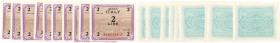 ALLIED MILITARY CURRENCY. Serie 1943 (Italiano). 2 lire F.L.C. Gig. AM-2B. Lotto di 10 esemplari con numerazione consecutiva.
FDS