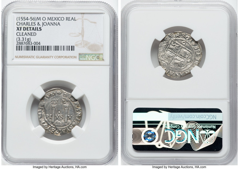 Charles & Johanna "Late Series" Real ND (1554-1556) M-O XF Details (Cleaned) NGC...