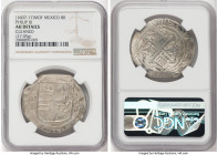 Philip III Cob 8 Reales ND (1607-1617) Mo-F AU Details (Cleaned) NGC, Mexico City mint, KM44.3. 27.05gm. "F" assayer worked around 1607-1617. A salt-g...