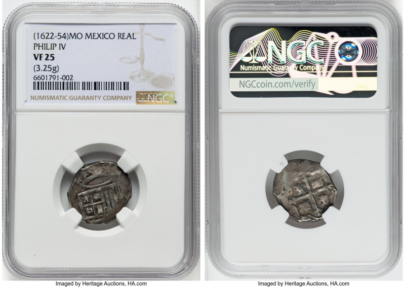 Philip IV Cob Real ND (1622-1654)-Mo VF25 NGC, Mexico City mint, Cal-Type-199. 3...