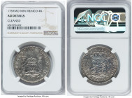 Ferdinand VI 4 Reales 1757 Mo-MM AU Details (Cleaned) NGC, Mexico City mint, KM95, Cal-391. Virtually free of wear, this fully-engraved piece displays...