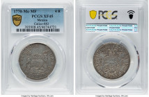 Charles III 4 Reales 1770 Mo-MF XF45 PCGS, Mexico City mint, KM96, Cal-883. The third-finest graded across certification companies, a more than respec...