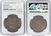 Charles III 8 Reales 1771 Mo-FM XF Details (Obverse Scratched) NGC, Mexico City mint, KM105, Cal-1103. Last date of Pillar 8 Reales series, possessed ...