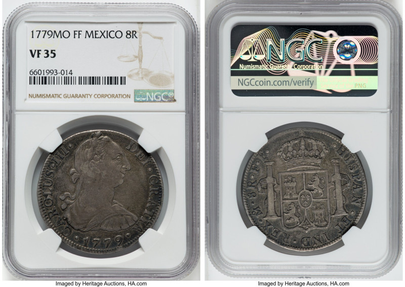 Charles III 8 Reales 1779 Mo-FF VF35 NGC, Mexico City mint, KM106.2, Cal-1118. A...