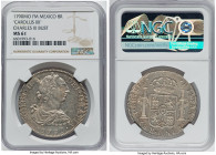 Charles IV 8 Reales 1790 Mo-FM MS61 NGC, Mexico City mint, KM108, CaL-952. A luminous survivor of this transitional type with the posthumous bust of C...