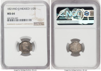 Ferdinand VII 1/2 Real 1821 Mo-JJ MS64 NGC, Mexico City mint, KM74, Cal-412. Final year of type. Wholly choice, boasting preserved bloom and crisp det...