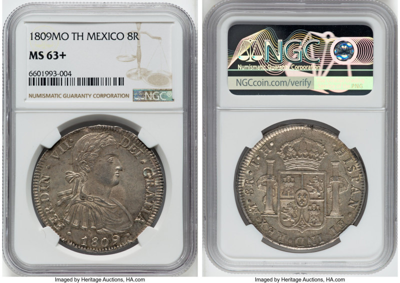 Ferdinand VII 8 Reales 1809 Mo-TH MS63+ NGC, Mexico City mint, KM110, Cal-1310. ...
