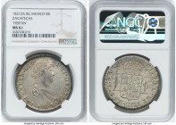Zacatecas. Ferdinand VII "Royalist" 8 Reales 1821 Zs-RG MS61 NGC, Zacatecas mint, KM111.5. "HISPAN" variety. A handsome rendition of this provincial t...