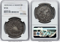 Republic 8 Reales 1829 EoMo-LF VF35 NGC, Estado de Mexico mint, KM377.5, DP-EoMo02. An especially coveted product from the ill-fated Tlalpan mint, tha...