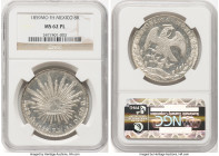 Republic 8 Reales 1859 Mo-FH MS62 Prooflike NGC, Mexico City mint, KM377.10, DP-Mo45. Die polish still visible in the fields, this blast-white specime...