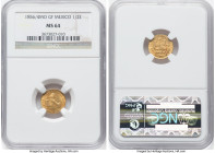 Republic gold 1/2 Escudo 1856/4 Mo-GF MS64 NGC, Mexico City mint, KM378.5, Fr-107. Tied for the second-finest at NGC. HID09801242017 © 2022 Heritage A...