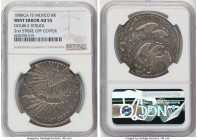 Republic Mint Error - Double Struck 8 Reales 1880 Ga-FS AU55 NGC, Guadalajara mint, KM377.6, DP-Ga63. An eye catching error, double struck with the se...