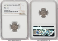 Republic 5 Centavos 1879 Mo-M MS63 NGC, Mexico City mint, KM398.7. A minute Choice piece with ample brilliance to the tastefully toned surfaces. HID09...