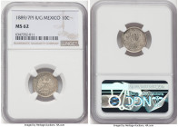 Republic 10 Centavos 1889/7 PI-R/G MS62 NGC, Potosi mint, KM403.9. The finest graded across certification companies, wonderfully flashy and well-struc...