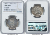 Republic 50 Centavos 1876 Cn-P AU Details (Cleaned) NGC, Culiacan mint, KM407.2. A touch bright, perhaps indicative of prior cleaning, with wholly app...