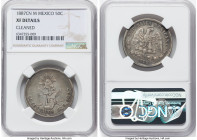 Republic 50 Centavos 1887 Cn-M XF Details (Cleaned) NGC, Culiacan mint, KM407.2. An attainable example of this fractional type, well-detailed and reto...