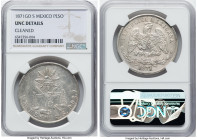 Republic Peso 1871 Go-S UNC Details (Cleaned) NGC, Guanajuato mint, KM408.4. HID09801242017 © 2022 Heritage Auctions | All Rights Reserved