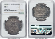 Republic Peso 1872 Cn-P MS61 NGC, Culiacan mint, KM408.1. A relatively seldom-seen issue of the Culiacan mint and especially desirable with a Mint Sta...