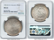 Republic Peso 1901 Zs-FZ MS64 NGC, Zacatecas mint, KM409.3. A captivating and Choice piece with lustrous, satiny fields and a crescent of fetching ice...