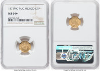 Republic gold Peso 1871 Mo-M/C MS64+ NGC, Mexico City mint, KM410.5. Mintage: 1,000. A composed specimen that stands out for the comprehensive articul...