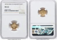 Republic gold Peso 1874/3 Mo-M MS64 NGC, Mexico City mint, KM410.5. NGC's finest with enchanting flash. HID09801242017 © 2022 Heritage Auctions | All ...