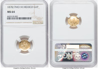 Republic gold Peso 1878/7 Mo-M MS64 NGC, Mexico City mint, KM410.5. The finest at NGC. HID09801242017 © 2022 Heritage Auctions | All Rights Reserved