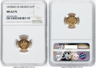 Republic gold Peso 1878 Mo-M MS62 Prooflike NGC, Mexico City mint, KM410.5. Mintage: 2,000. Recognized for its enviable flash, equally as admirable fo...