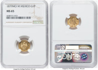 Republic gold Peso 1879 Mo-M MS65 NGC, Mexico City mint, KM410.5. NGC's top pop, lustrous and clear. HID09801242017 © 2022 Heritage Auctions | All Rig...