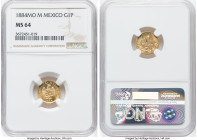Republic gold Peso 1884 Mo-M MS64 NGC, Mexico City mint, KM410.5. Tied for NGC's finest. HID09801242017 © 2022 Heritage Auctions | All Rights Reserved...
