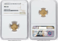 Republic gold Peso 1885 Mo-M MS64 NGC, Mexico City mint, KM410.5. NGC's top pop by two whole points. HID09801242017 © 2022 Heritage Auctions | All Rig...