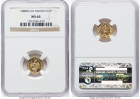 Republic gold Peso 1888 Cn-M MS64 NGC, Culiacan mint, KM410.2, Fr-160. An optimal example of the type, tied for NGC's top pop. Ex. Heritage Auction 24...