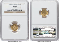 Republic gold Peso 1890 Zs-Z MS64 NGC, Zacatecas mint, KM410.6, Fr-164. Mintage: 738. The final date for this mint-denomination issue, a lustrous Choi...