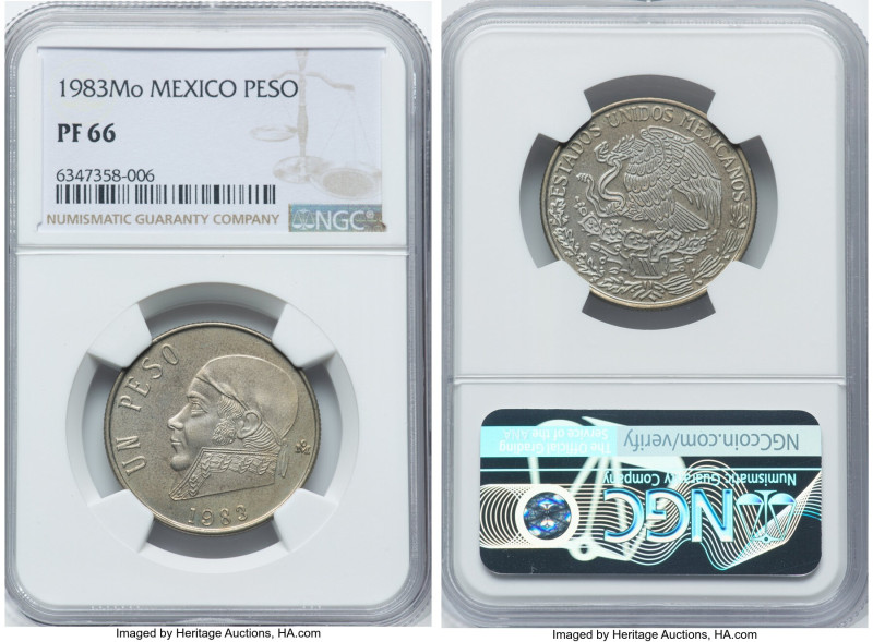 Estados Unidos Proof Peso 1983-Mo PR66 NGC, Mexico City mint, KM460. Appreciably...