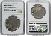 Estados Unidos Mint Error - Struck 65% Off Center 20 Pesos ND (1980-1984)-Mo MS65 NGC, Mexico City mint, KM486. HID09801242017 © 2022 Heritage Auction...