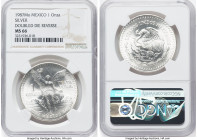 Estados Unidos Mint Error - Doubled Die Reverse Onza 1987-Mo MS66 NGC, Mexico City mint, KM494.1. HID09801242017 © 2022 Heritage Auctions | All Rights...