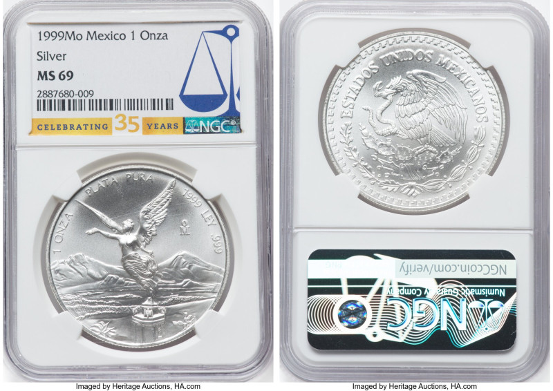 Estados Unidos Onza 1999-Mo MS69 NGC, Mexico City mint, KM613. HID09801242017 © ...