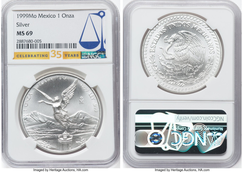 Estados Unidos Onza 1999-Mo MS69 NGC, Mexico City mint, KM613. HID09801242017 © ...