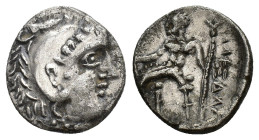 Celtic, Eastern Europe, c. 3rd century BC. AR Drachm (17mm, 3.73g). Imitating Alexander III of Macedon. Head of Herakles l., wearing lion's skin headd...
