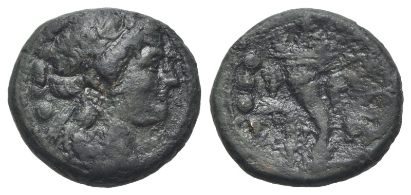 Northern Lucania, Paestum, 218-201 BC. Æ Triens (18mm, 5.18g, 6h). Female head r...