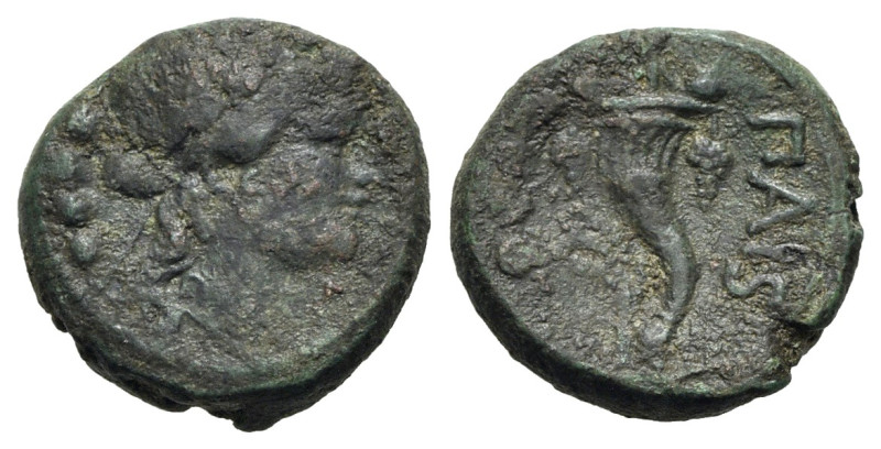 Northern Lucania, Paestum, 218-201 BC. Æ Triens (16mm, 4.76g, 12h). Female head ...