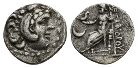 Kings of Macedon, Alexander III “the Great” (336-323 BC). AR Hemidrachm? (16mm, 2.99g). Uncertain mint. Head of Herakles r., wearing lion's skin. R/ Z...