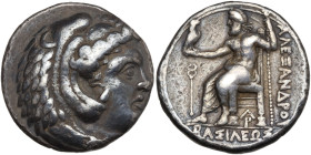 Kings of Macedon, time of Alexander III - Philip III, c. 324/3-320 BC. AR Tetradrachm (25mm, 17.07g). Arados. Struck under Menes or Laomedon. Head of ...