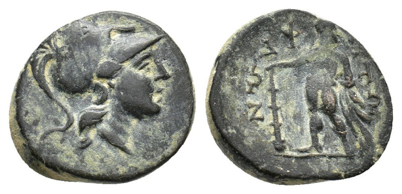 Aetolian League, c. 250-150 BC. Æ (17mm, 4.17g). Helmeted head of Athena r. R/ H...