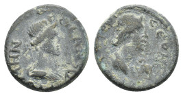Mysia, Pergamon, c. AD 40-60. Æ (17mm, 3.56g). Draped bust of Senate r. R/ Turreted bust of Roma r. RPC I 2373; BMC 207. Fine - Good Fine