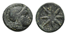 Troas, Kolone, 4th century BC. Æ (10mm, 1.39g). Laureate helmeted head of Athena r. R/ Star. SNG Copenhagen 277-81; SNG von Aulock 1559. Near VF
