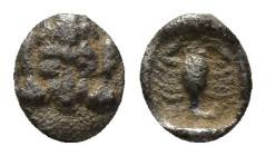 Caria, Mylasa(?), c. 450-400 BC. AR Obol (7mm, 0.44g). Facing forepart of lion. R/ Scorpion, tail to r. SNG Kayhan 934; SNG Copenhagen 379 (Uncertain ...