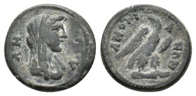 Phrygia, Amorium. Pseudo-autonomous issue, c. 3rd century AD. Æ (19mm, 4.19g). BOYΛH, Veiled and draped bust of Boule r. R/ AMORIANΩN, Eagle standing ...