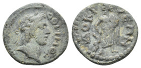 Phrygia, Docimeum. Pseudo-autonomous, time of the Antonines (138-192). Æ (20.5mm, 5.23g). Laureate head of Dokimos r. R/ Asklepios standing facing, he...
