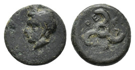 Dynasts of Lycia, Perikles (c. 380-360 BC). Æ (13mm, 2.24g). Horned head of Pan l. R/ Triskeles. Falghera 219-23; SNG von Aulock 4257-8. Near VF